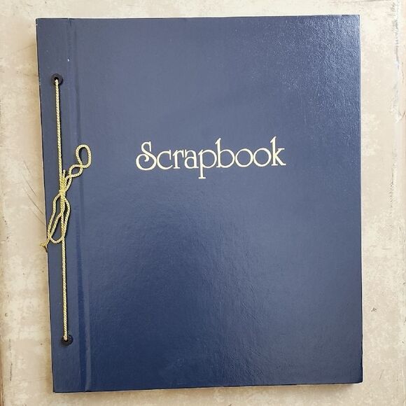1960's Never Used Large Hardcover Scrapbook with Gold Cord Tie Binding - Picture 1 of 16